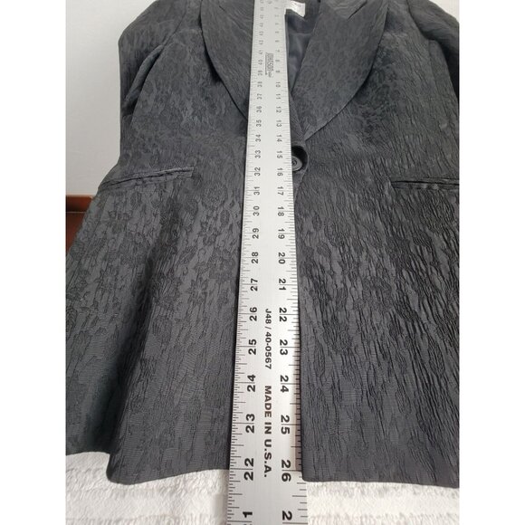 Charles Gray London For Savvy Womens Small Black Jacquard Single-Button Blazer - Picture 7 of 7